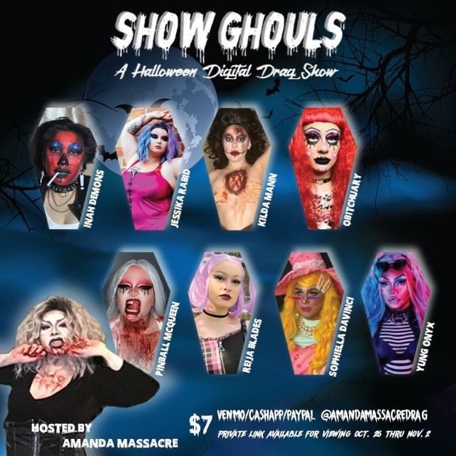 JessikaRabid's tweet photo. Don’t forget to get your tickets for this amazing show. Watch from the comfort of your living room. We’re gonna get spoopy!!!! #supportlocaldrag #dragicons #dragartist #dragqueen #dragking #drag https://t.co/3D4GiVQ1Qi