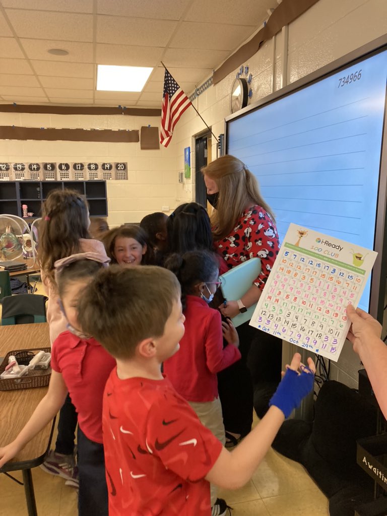 LIESOspreys's tweet photo. When Mrs. Walker’s 2nd grade students figured out @CA_PD_Rachael was the “iReady Lady” she received true Osprey love ❤️💙❤️! They were totally excited about their lesson progress🤩! @CurriculumAssoc 

#ItsTimeToPUSH https://t.co/0MLZQ9dyza