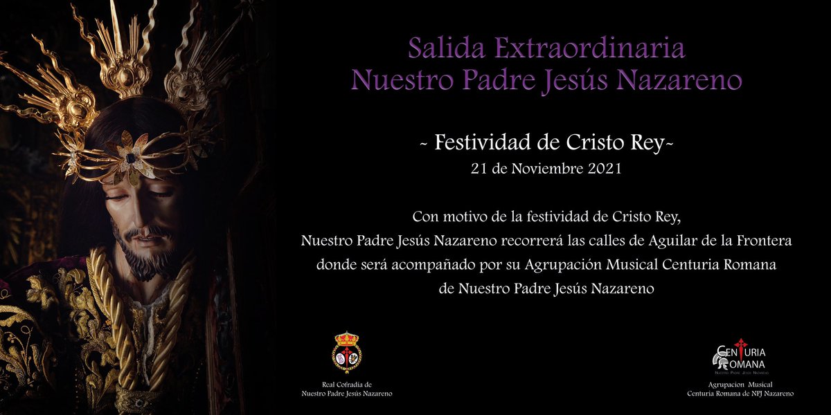 AMCenturiaNPJN's tweet photo. 𝐘 𝐭𝐨𝐝𝐨 𝐯𝐮𝐞𝐥𝐯𝐞....
Y que mejor manera de que todo vuelva, que podiendo anunciar la salida extraordinaria de Nuestro Padre Jesús Nazareno.
Y es que después de 2 años sin poder acompañarlo, volveremos a ponerle nuestros sones como si de un Viernes Santo se tratara. https://t.co/bpxwrcKIUz