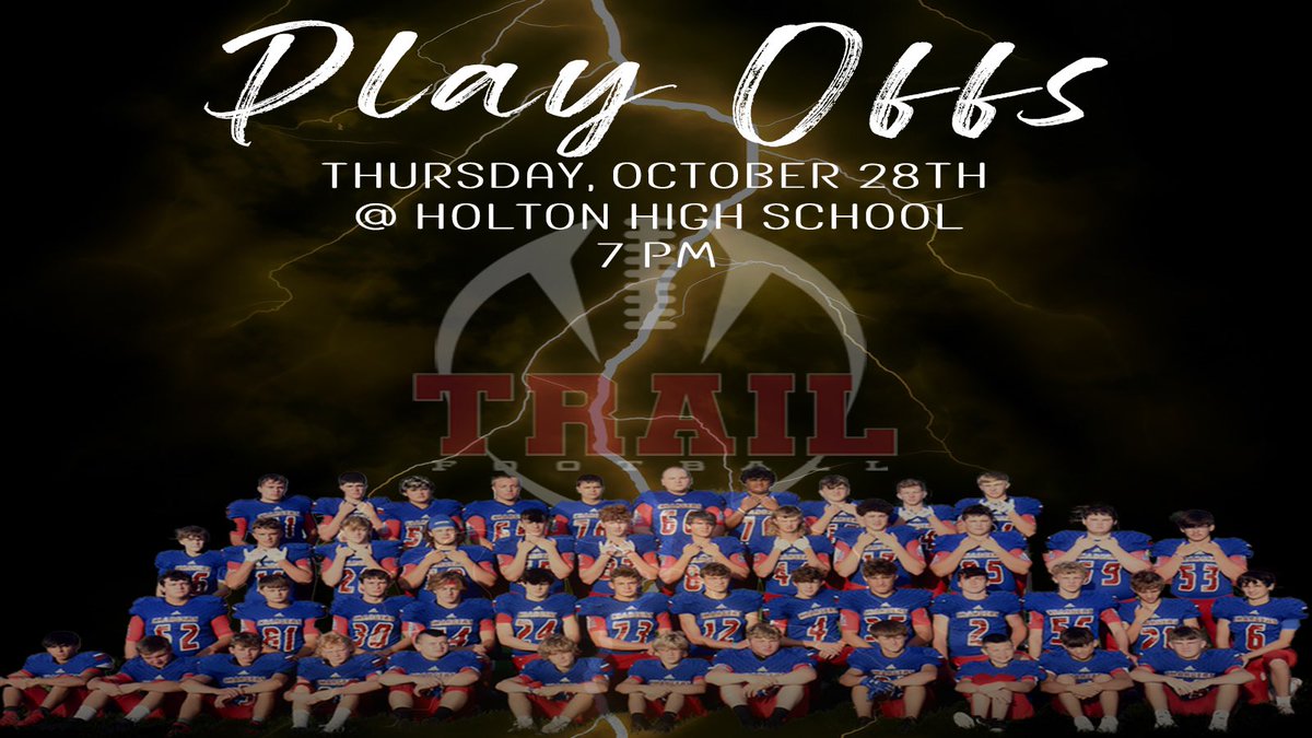 It’s post season time! The Chargers are headed to the play offs this week going against the Holton Wildcats in the first round on Thursday, October 28th starting at 7 PM. <a href="/holton_wildcats/">Holton Wildcats</a> <a href="/sportsinkansas/">Sports in Kansas</a> <a href="/WIBWsports/">WIBW Sports</a> <a href="/SEK_Sports/">SEK Sports</a> <a href="/KSHSAA/">KSHSAA</a> <a href="/sfthscharger/">Santa Fe Trail HS</a>