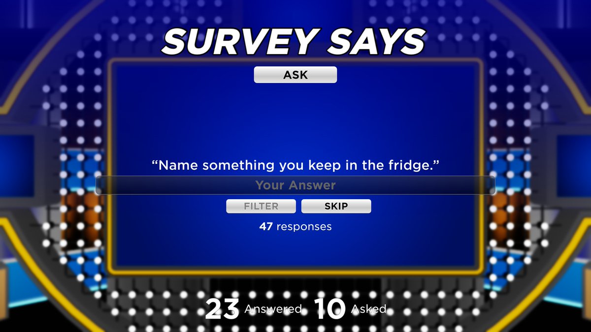 ROBLOX TV Studios on X: You can contribute to our upcoming Family Matters  (based on Family Feud/Fortunes) launch, by answering questions or creating  your own surveys for others in Survey Says.