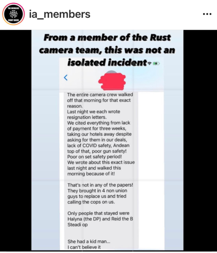 PeoplesParty_US's tweet image. 🔥Hot Take: No one should DIE on a movie set! 

#PeoplesParty stands with the #iatsestrike! 
Film crews deserve basic HUMAN RIGHTS like SAFETY on set, a living wage, reasonable hours, lodging &amp;amp; more. 

RIP #Halyna - Condolences to her family.💔