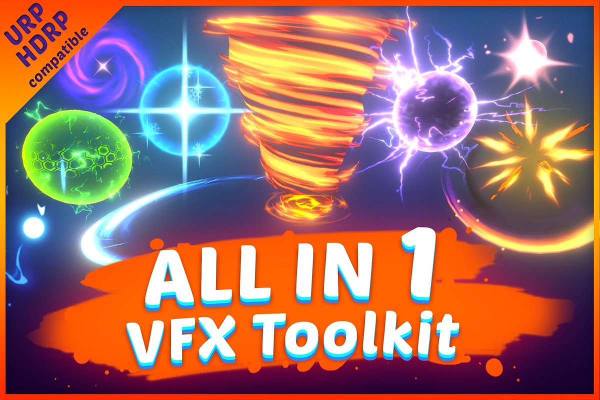 Final Cover Image design for All In 1 Vfx Toolkit. Aiming to finally publish the asset in 7-10 days. I'm a bit nervous but also very excited! This will be a game changer for some people

#screenshotsaturday #assetstore #unity3d #vfx #madewithunity