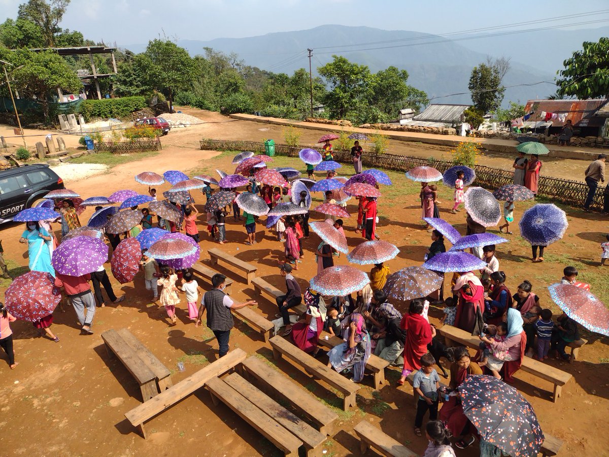 RothellKhongsi1's tweet photo. Today we are distributed Umbrellas to children of Kongthong village Meghalaya. Thank you Prof Rakesh Sinha for your adoption and support of our village @RakeshSinha01 @PMOIndia @narendramodi @SevaBharatiMegh @meghtourism @jipsonroy @whistlingvillage https://t.co/t0P4c4vdT5