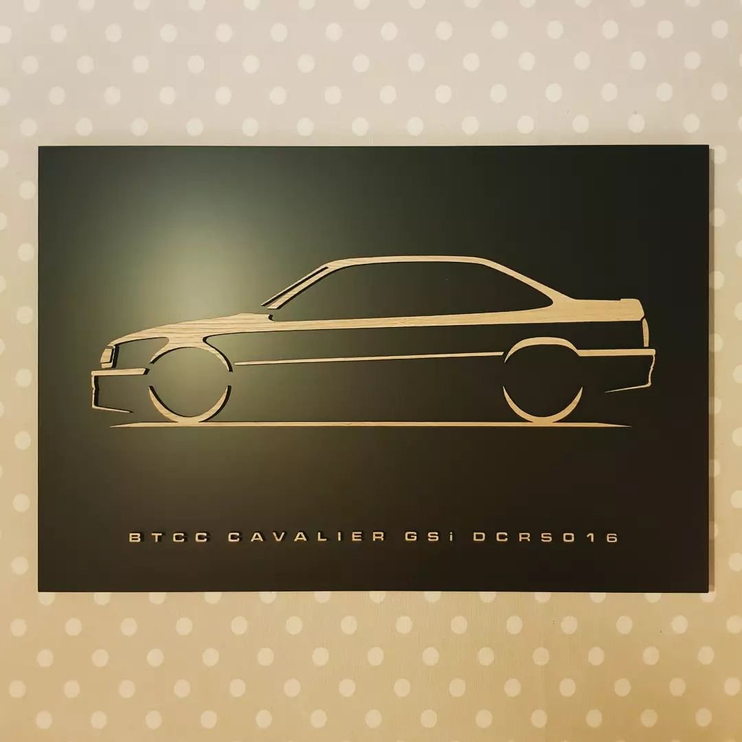DanFurr's tweet photo. #DCRS016 immortalised in oak and aluminium wall art. Thanks to #OctaneLegends for a job well done. ๐
#classicbtcc #vauxhall #furrsfleet #wallart #design #supertouring #motorsport #btcc #vauxhallcavalier #cavaliergsi #gsi #gsi2000 #c20xe #swindonspotting https://t.co/V1iBjmtvSk