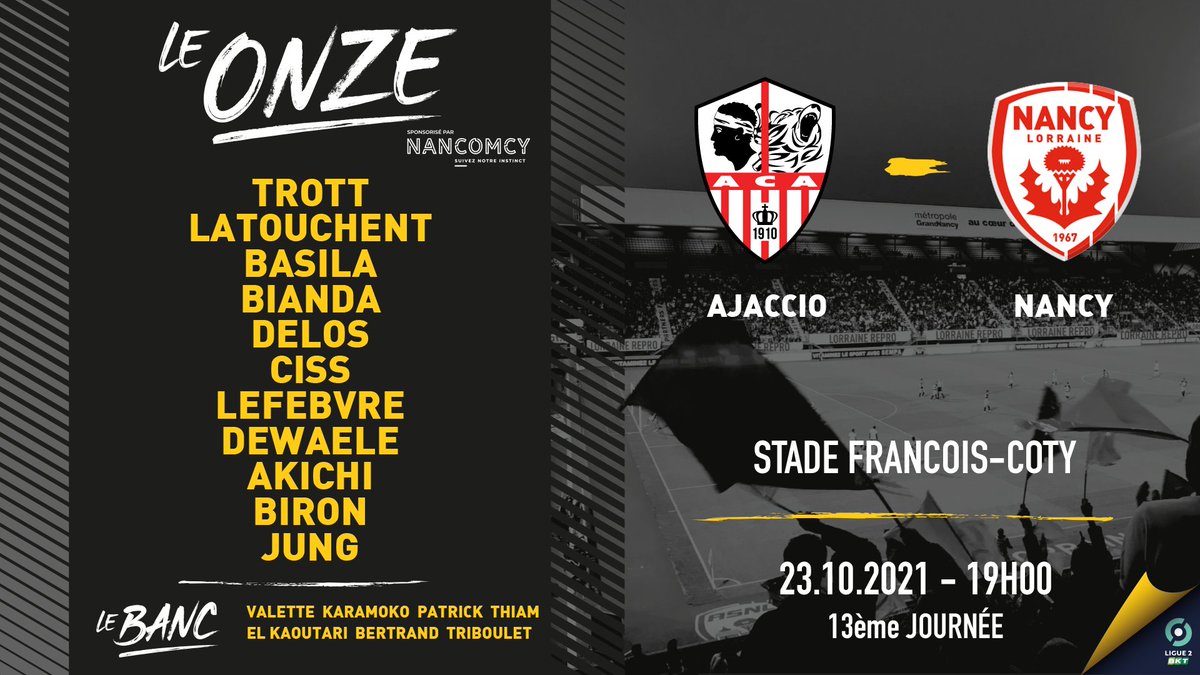 ✅ Le onze #ASNL pour #ACAASNL