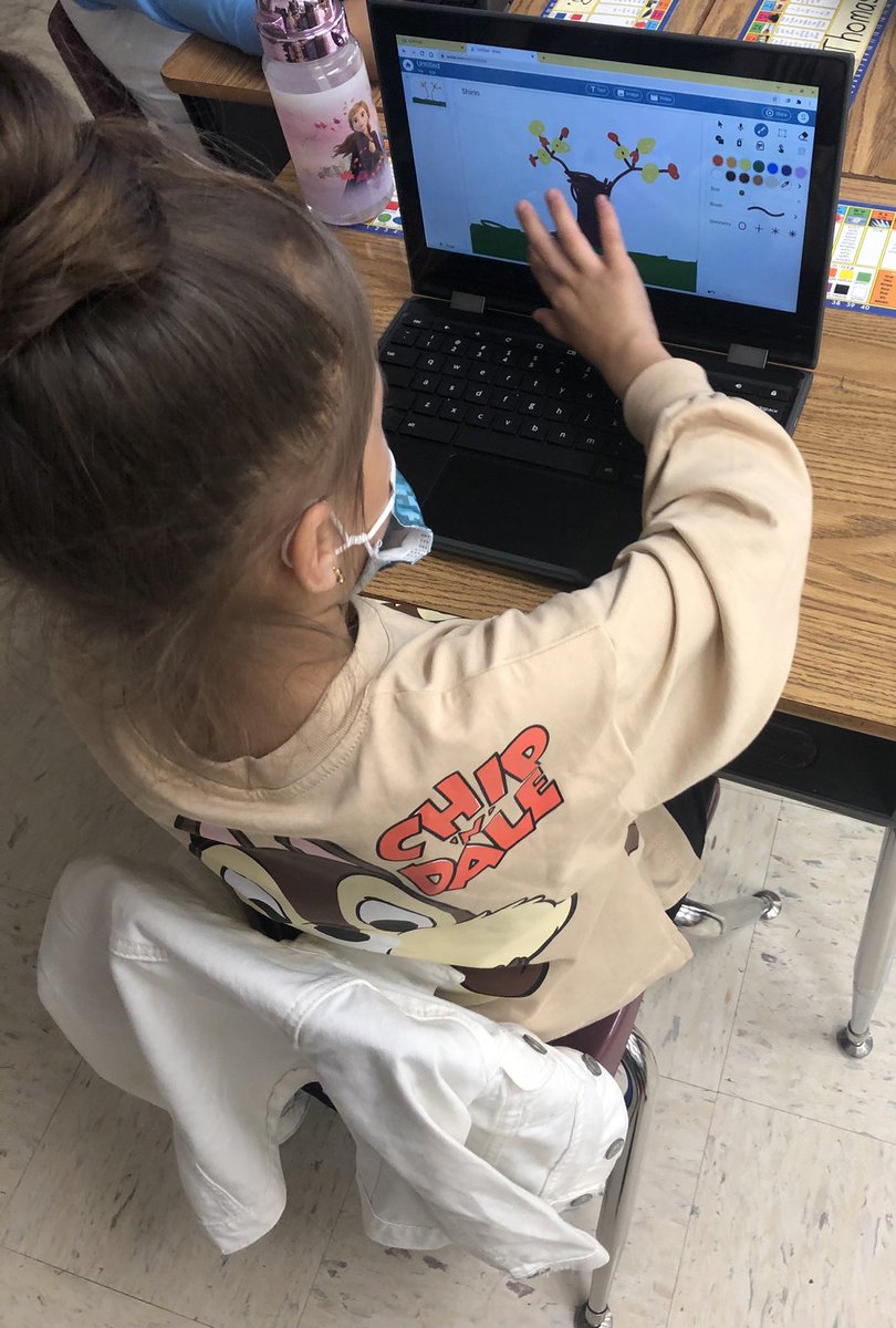 Miss_Hotz's tweet photo. What a wonderful week of learning in first grade! Students explored Wixie to create fall pictures and used a google form to reflect on their week. #spottedatLOW  @LowesIslandElem https://t.co/9oJA8R30Ku