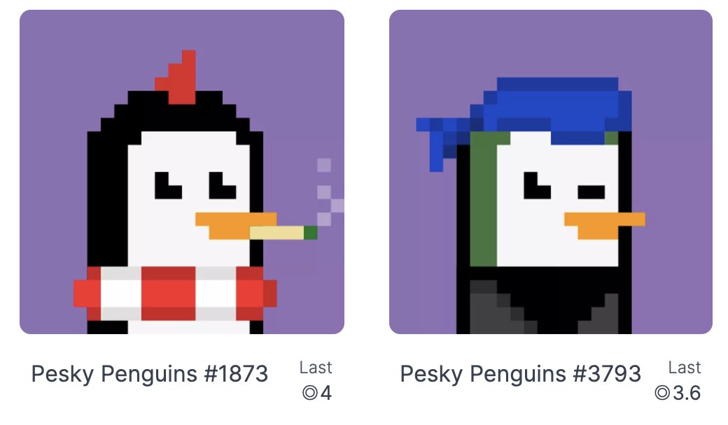 Patrickwieland's tweet photo. Looking like #noothing but @PeskyPenguinNFT floor is creeping up! LETS GO! Can I Get a #NOOTNOOT if I get a 100 #noots I'll never sell my #peskypenguins https://t.co/MO8mPFkXdY