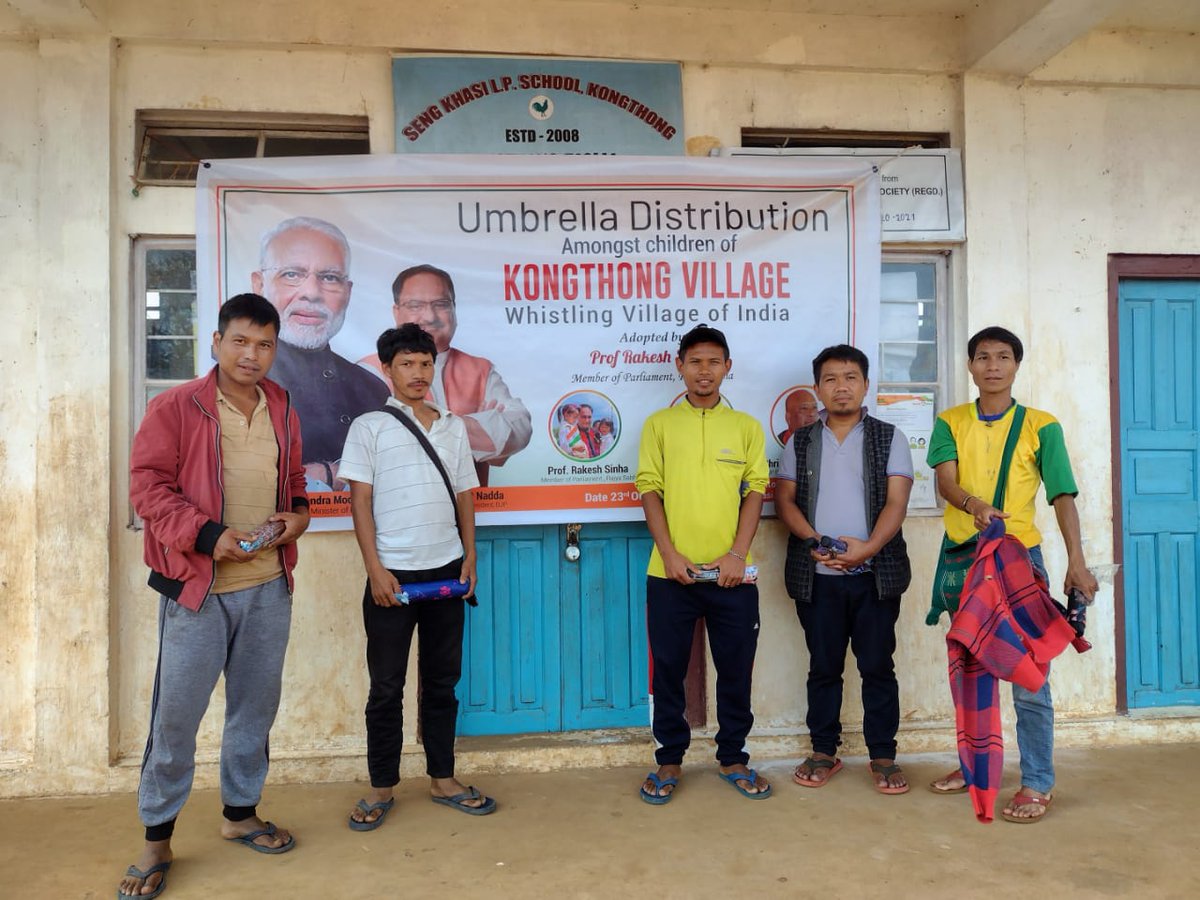RothellKhongsi1's tweet photo. Today we are distributed Umbrellas to children of Kongthong village Meghalaya. Thank you Prof Rakesh Sinha for your adoption and support of our village @RakeshSinha01 @PMOIndia @narendramodi @SevaBharatiMegh @meghtourism @jipsonroy @whistlingvillage https://t.co/t0P4c4vdT5