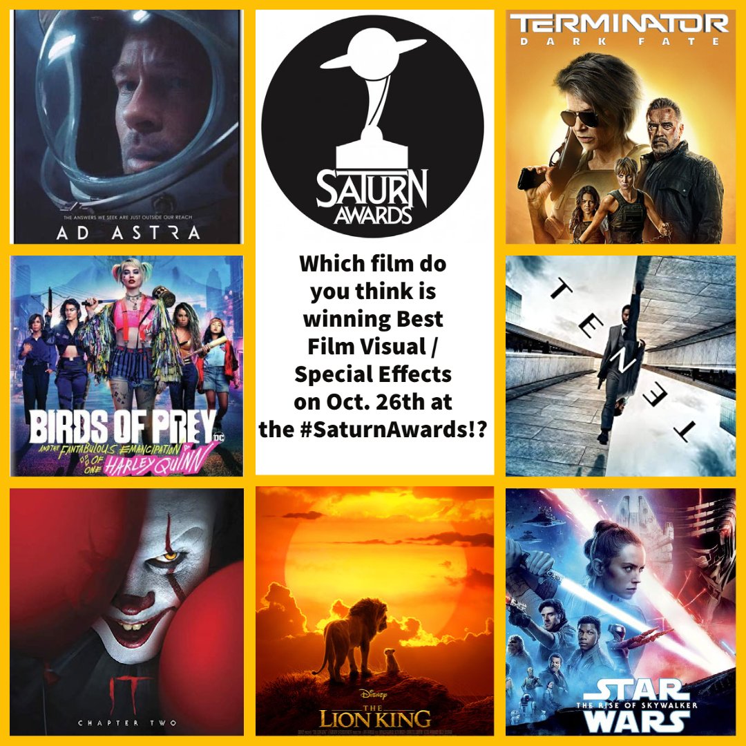 SaturnAwards's tweet photo. Part 1/2
#ScottRFisher,
#AllenMaris- #AdAstra
#MarkHawker,
#YaelMajors,
#GregSteele- #BirdsofPrey
#KristyHollidge,
#NicholasBrooks- #ItChapterTwo
#KenEgly,
#RobertLegato- #TheLionKing https://t.co/pHjcOUZrhe