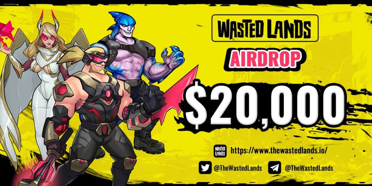 💧 Wasted Lands Airdrop 💧

🏆 Task:          ➕ Up to $5 worth of WAL

👨‍👩‍👧 Referral:   ➕ $50 worth of WAL for the top 100 referrers each.

🔛Airdrop Link &amp; Information: t.me/AirdropStar/23…

#cryptocurrency #Airdrop #BSC #Bitcoin #ETH #WastedLands #WAL #Airdropstario