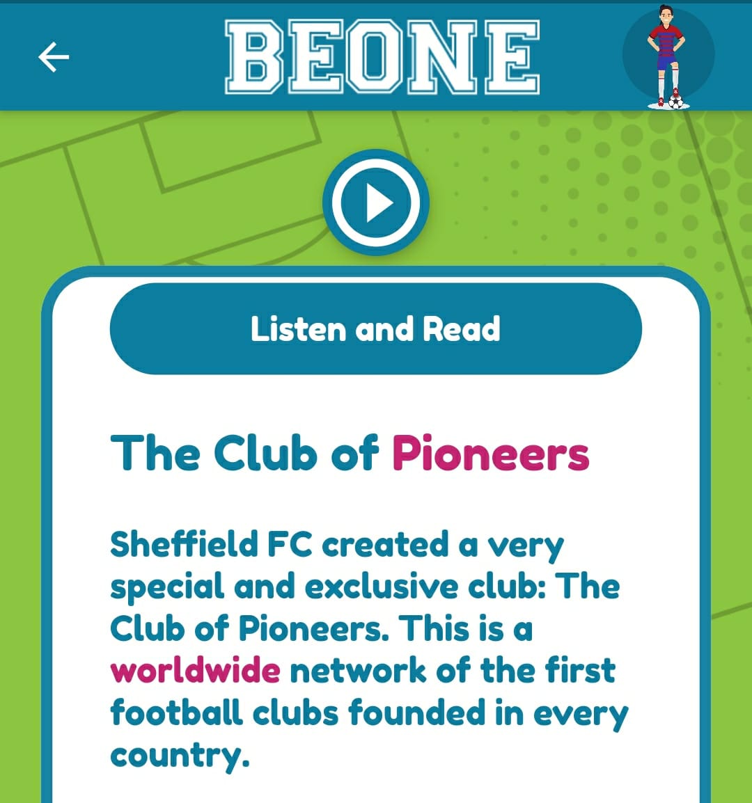 MultilinguaFC's tweet photo. A lesson in #MultilinguaFC is based on the oldest club in football and the club they created! @sheffieldfc @Club_Pioneers
Aprende inglés a través de la cultura e historia del futbol.
Download #MultilinguaFC on playstore!
#LetYourPassionSpeak https://t.co/A9zJ0cxQEO