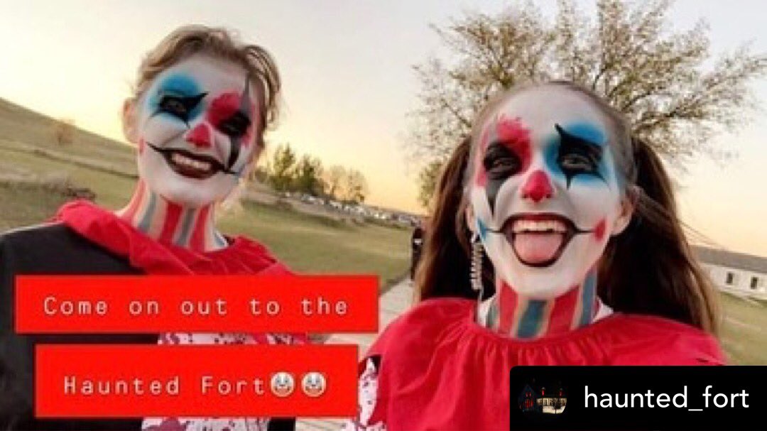 Haunted Fort (@hauntedfort) on Twitter photo Who's planning on a scary trip to the Haunted Fort Tonight? Are you ready for a scary Saturday Night at Fort Abraham Lincoln State Park.😈👻🤡🤡
#HauntedFort #FortAbrahamLincoln
<a href="/FortLincoln/">Fort Abraham Lincoln</a> <a href="/NDparkrec/">ND Parks & Rec</a> <a href="/NorthDakota/">North Dakota Tourism</a> <a href="/bismancvb/">Bismarck-Mandan CVB</a> Who's planning on a scary trip to the Haunted Fort Tonight? Are you ready for a scary Saturday Night at Fort Abraham Lincoln State Park.😈👻🤡🤡
#HauntedFort #FortAbrahamLincoln
<a href="/FortLincoln/">Fort Abraham Lincoln</a> <a href="/NDparkrec/">ND Parks & Rec</a> <a href="/NorthDakota/">North Dakota Tourism</a> <a href="/bismancvb/">Bismarck-Mandan CVB</a>