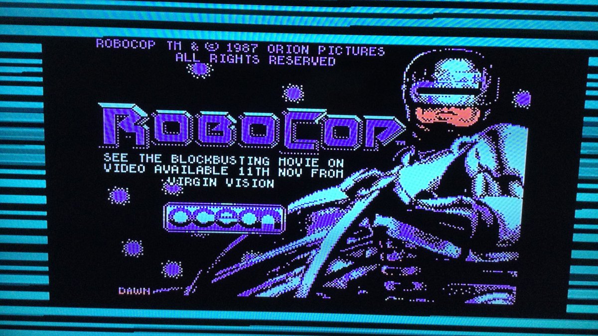 RobCock1978's tweet photo. This afternoons entertainment on my #Amstrad #CPC464 is Robocop. What a loading screen! https://t.co/GdtNF9y2WM