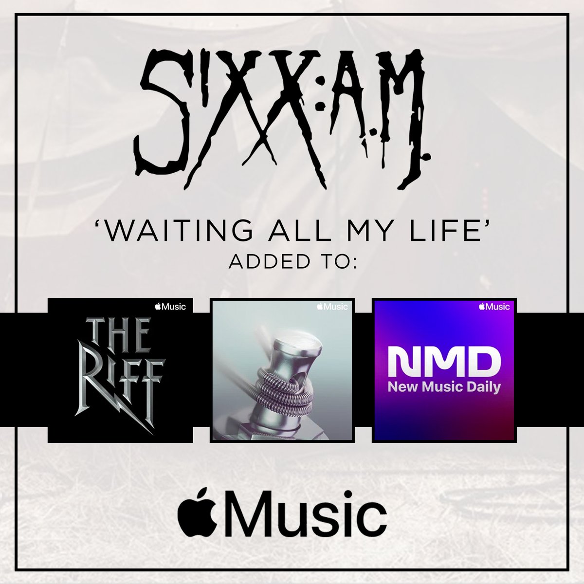 SIXX:A.M 'Waiting All My Life' added these awesome playlists on <a href="/AppleMusic/">Apple Music</a>   
Thank You <a href="/suzytothec/">Suzy Cole</a>  
Listen Here: bit.ly/theriffsixxam