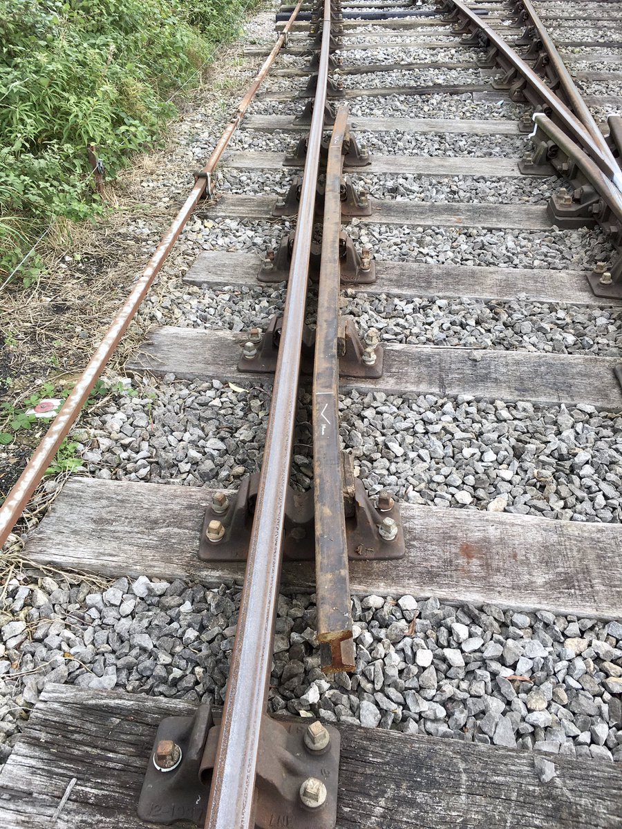 DVLR_Murton's tweet photo. Bending a new check rail with our Jim Crow. All sorted and installed. 👍🏻 #dvlr #murtonpark #heritagerailway https://t.co/dUcg0fyVJY