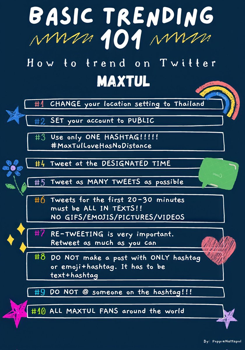 RachelYeollie's tweet photo. Hello, #MaxTul fam! 

There's 7 days left for the FanMeeting and we want it to be special for the boys, so we're gonna hold a Trend Party 1 HOUR before the event, so 30th October at 12pm Thai Time. 

The rules are below, please RT this as much as you can so everyone sees it 😊 https://t.co/ABAwuZqEqH