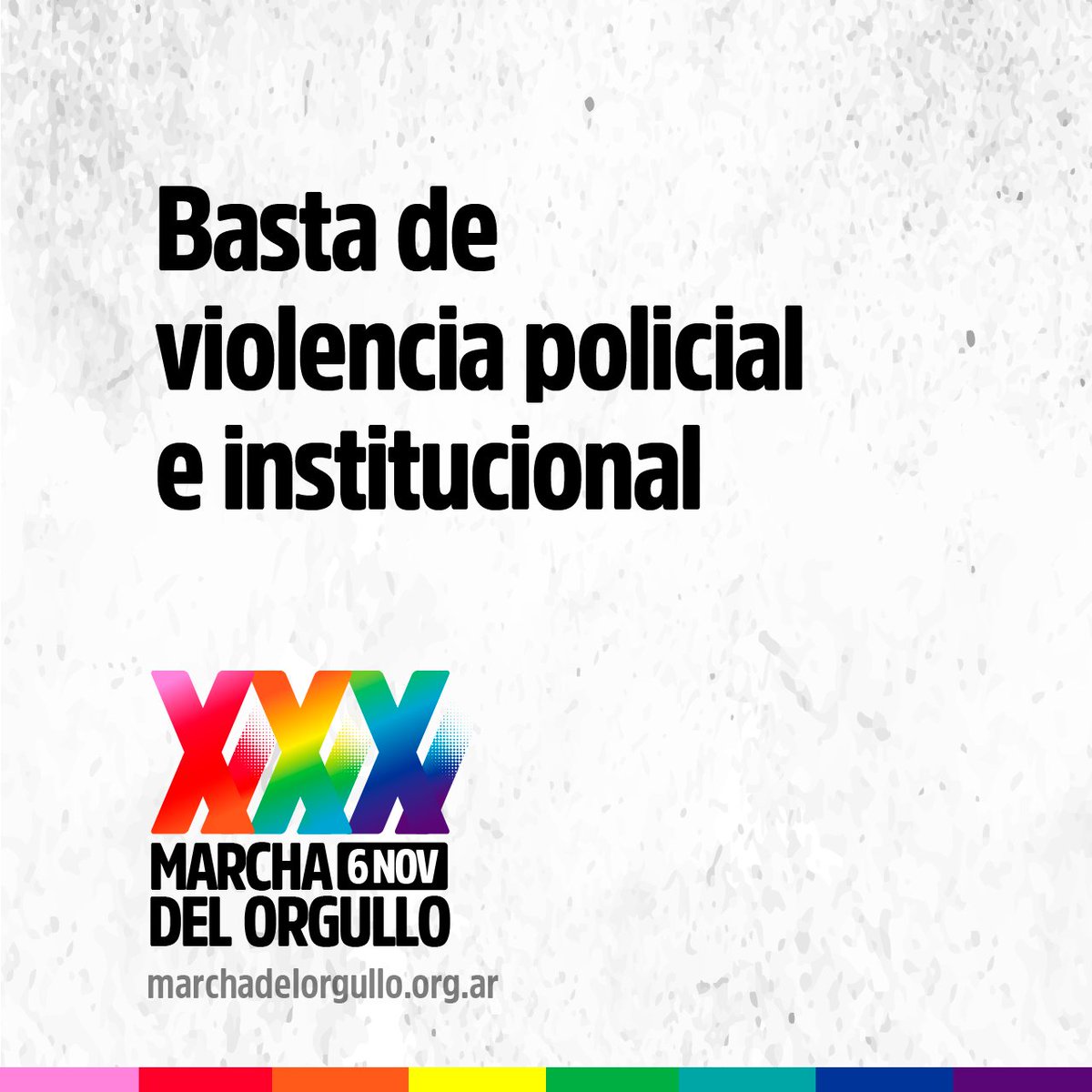 MarchaOrgulloAR's tweet photo. Estas son las consignas de este año. Porque queremos una marcha a pura fiesta y una sociedad a pura igualdad, con más derechos, con más diversidad!

Este 6 de Noviembre, nos marchamos todo!!

#30añosdeOrgullo #BuenosAires #Argentina https://t.co/C157AJ9TxR