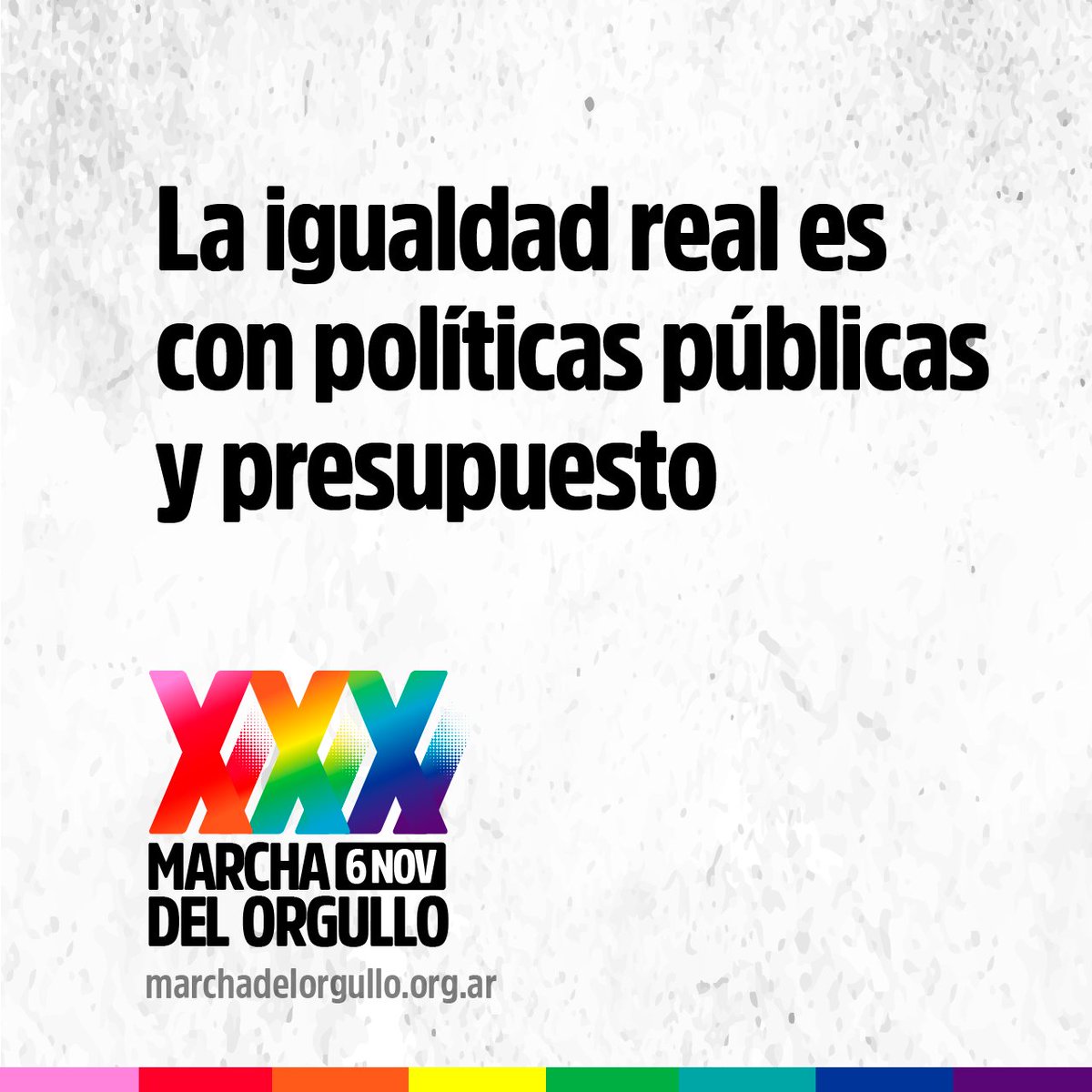 MarchaOrgulloAR's tweet photo. Estas son las consignas de este año. Porque queremos una marcha a pura fiesta y una sociedad a pura igualdad, con más derechos, con más diversidad!

Este 6 de Noviembre, nos marchamos todo!!

#30añosdeOrgullo #BuenosAires #Argentina https://t.co/C157AJ9TxR