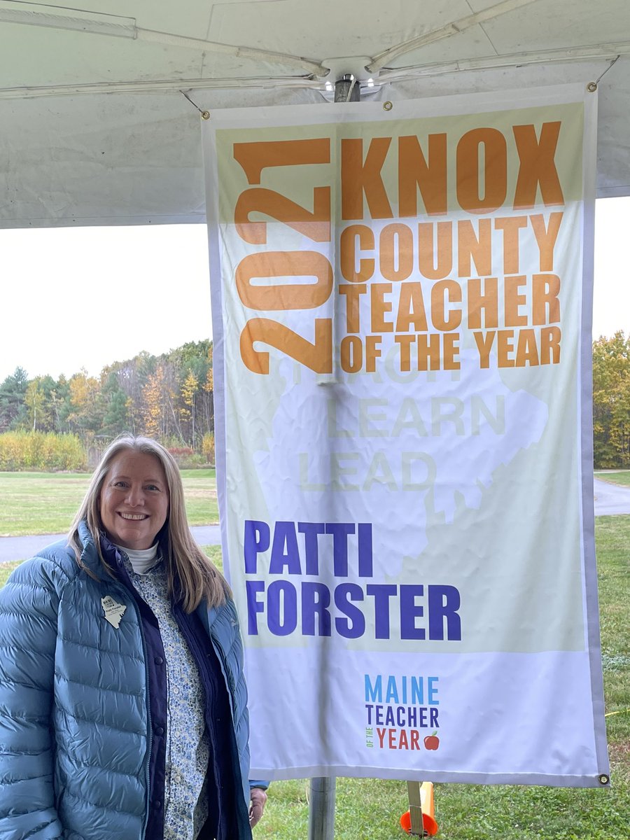 irisdagmar's tweet photo. So excited to be here to honor the Maine TOY Kelsey Stoyanova @mainelymiddle and our 2021 Maine CTOYs with @pforster25 - state semifinalist for Knox County, my colleague and my friend!!!! @MAINETOY #mcstoya #maineteacherleaders #teacherleadership #mcela https://t.co/G9tQFT7pTa