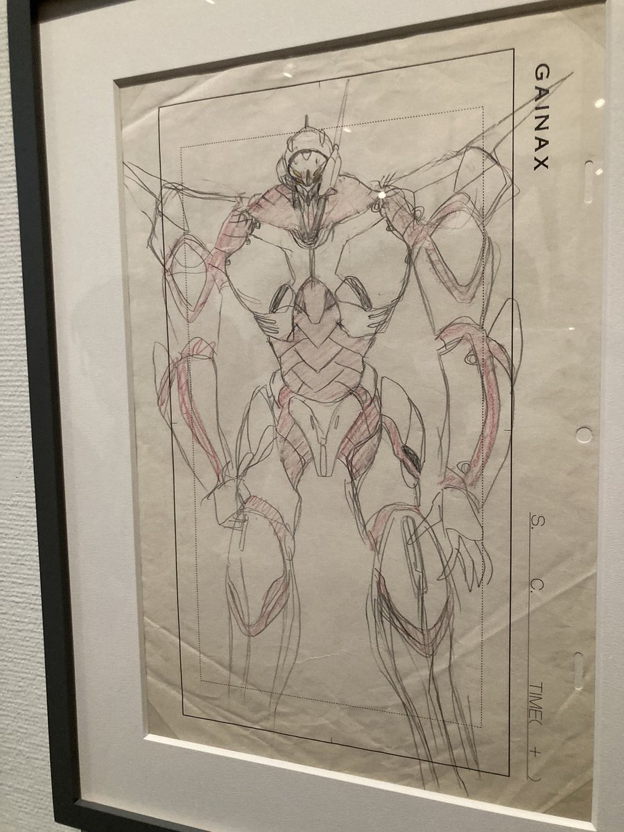 エヴァの企画段階のデザイン画。徐々に見知ったエヴァになっていく過程が面白い… #庵野秀明展 