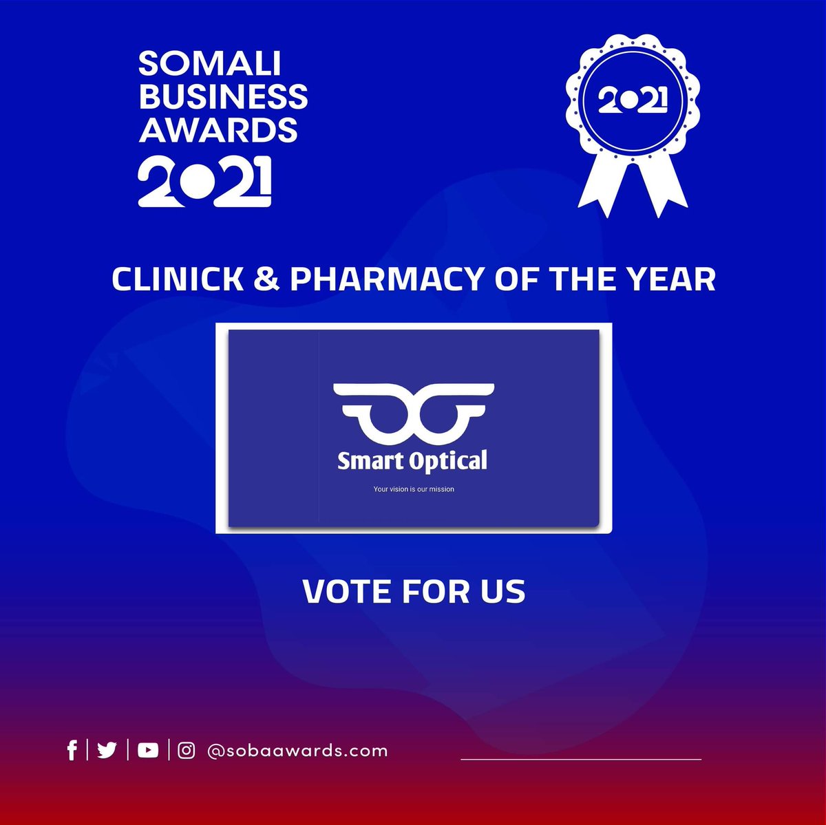 DrMbrek's tweet photo. Fadlan na taageer oo noo codee, waxaan soo gaadhay wareegi ugu danbeeyay.
Raac talaabooyinkan:
1. Fur link'gan https://t.co/TB09ytANJj
2. Magacaaga oo saddexan
3. Gali telefoonkaga iyo emailkaaga
4. Afarta shirkadood e box' ka ka dhex dooro Smart Optical .
Mahadsanidiin🙏 https://t.co/3NEa1YMQ5d