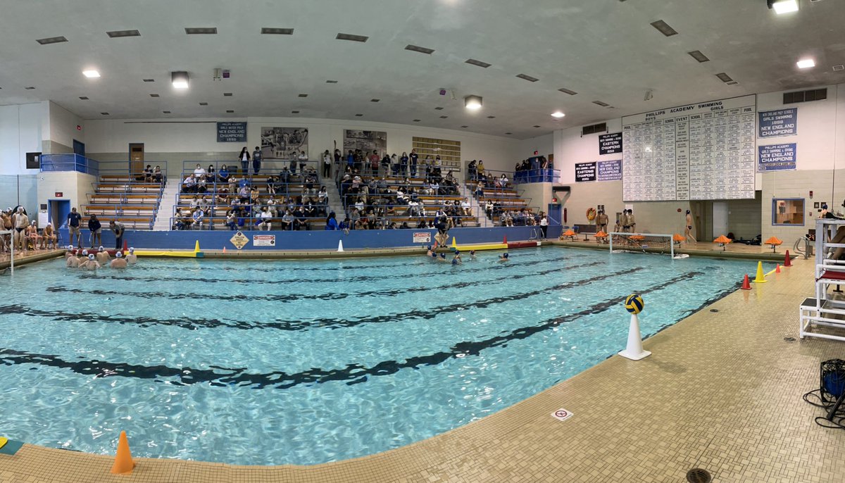 PoloAndover's tweet photo. Yesterday’s varsity and junior-varsity wins against St. John’s Prep marked the final boys’ water polo games in the 1912 pool. Congratulations to all the seniors, especially. 2-sport All-American and former professional water polo player, Rush Taylor ‘96, was on hand to watch. https://t.co/vP549x9vJp