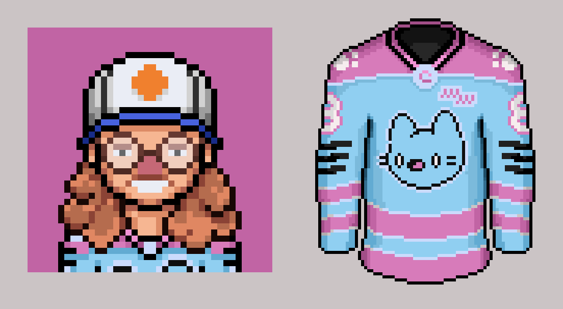 Wicked_Wristers's tweet photo. IT'S CATURDAY! so, what better day to ask the legendary @cloncast for his permission for us to make a @coolcatsnft Wicked Wristers hockey team!! 💙🏒 https://t.co/mD44ToZN4t