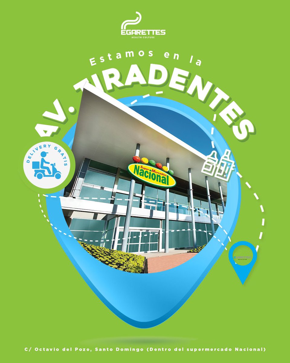 egarettesdr's tweet photo. ¿Ya diste una vuelta por nuestra tienda #Egarettes de la Avenida Tiradentes? 🏠💨 Esta sucursal labora hasta las 🕣10PM de lunes a sábados y los domingos hasta las 8PM.

¡Que esperas para visitarnos! 😏Tenemos todo lo que buscas.💚 https://t.co/FR70i5zDW5