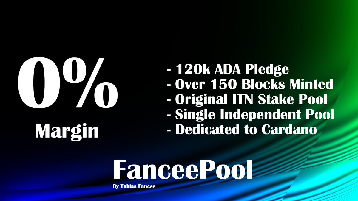 FancyFinzNFT's tweet photo. Many stake pools have not upgraded to cardano-node 1.30.1 and aren't making blocks. Has your pool upgraded? We have! Consider delegating to FANCY. We have 3 blocks scheduled this epoch and are doing a #CNFT drop on Oct 31st π.
#StakeFancy #FancyDrops #Cardano $ADA https://t.co/QAC1R9J2ID