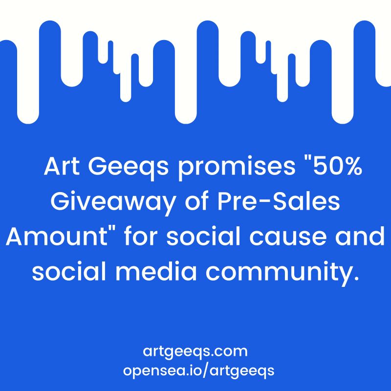 online_kaufmann's tweet photo. Art Geeqs will donate 50% of pre-sale amount for social causes &amp; on social media community. Visit https://t.co/AWD8suO6mg

#nftsale #nftart #nftcommunity #nftartist #digitalart #ethereumnews #ethereumblockchain #artoftheday #cryptoartist #blockchain #bitcoin #airdrop #Nftgiveaway https://t.co/9OftGUI6TO