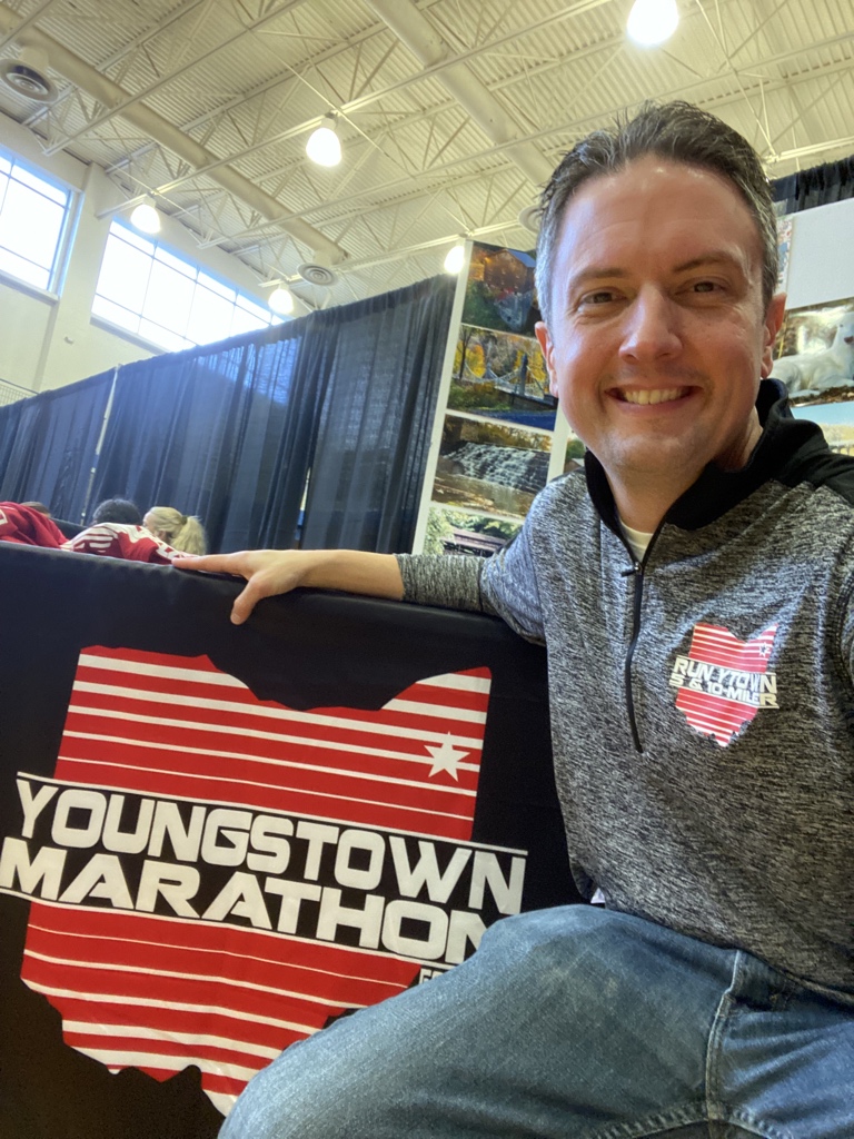 EricWFMJ's tweet photo. Manning the booth at the @YoMarathon  expo in Boardman. #marathonambassador #runtheyo https://t.co/ql40F4G5D0