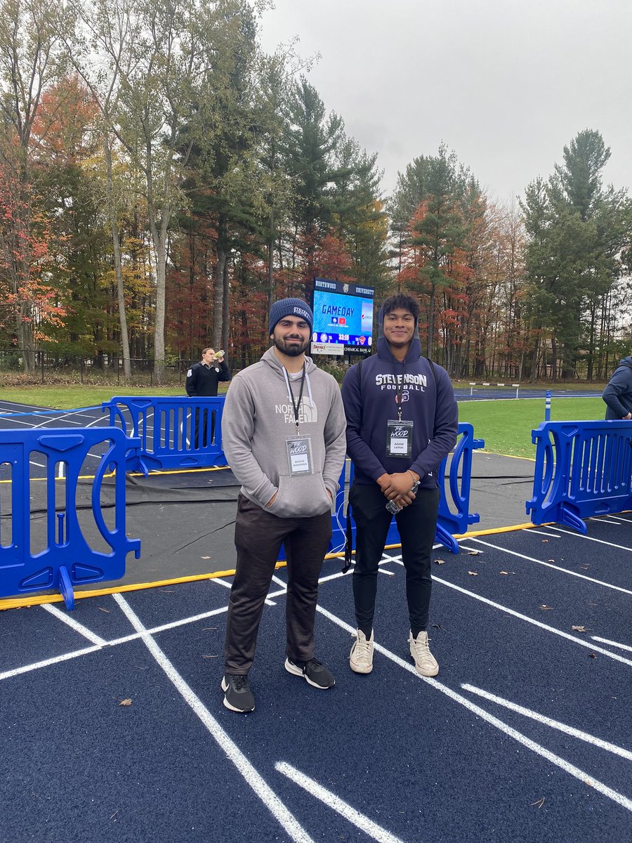 Coach__Zimm's tweet photo. Senior QB/LB Biagio Madonna (@bmadonna_22) and Senior TE/DE Adom LeDuc (@_LeDuc_A) on a visit at Northwood today. Have fun boys! @The_WOOD_FB @WideOut_Tech @SHSTitansfball https://t.co/GaKgmisRXB