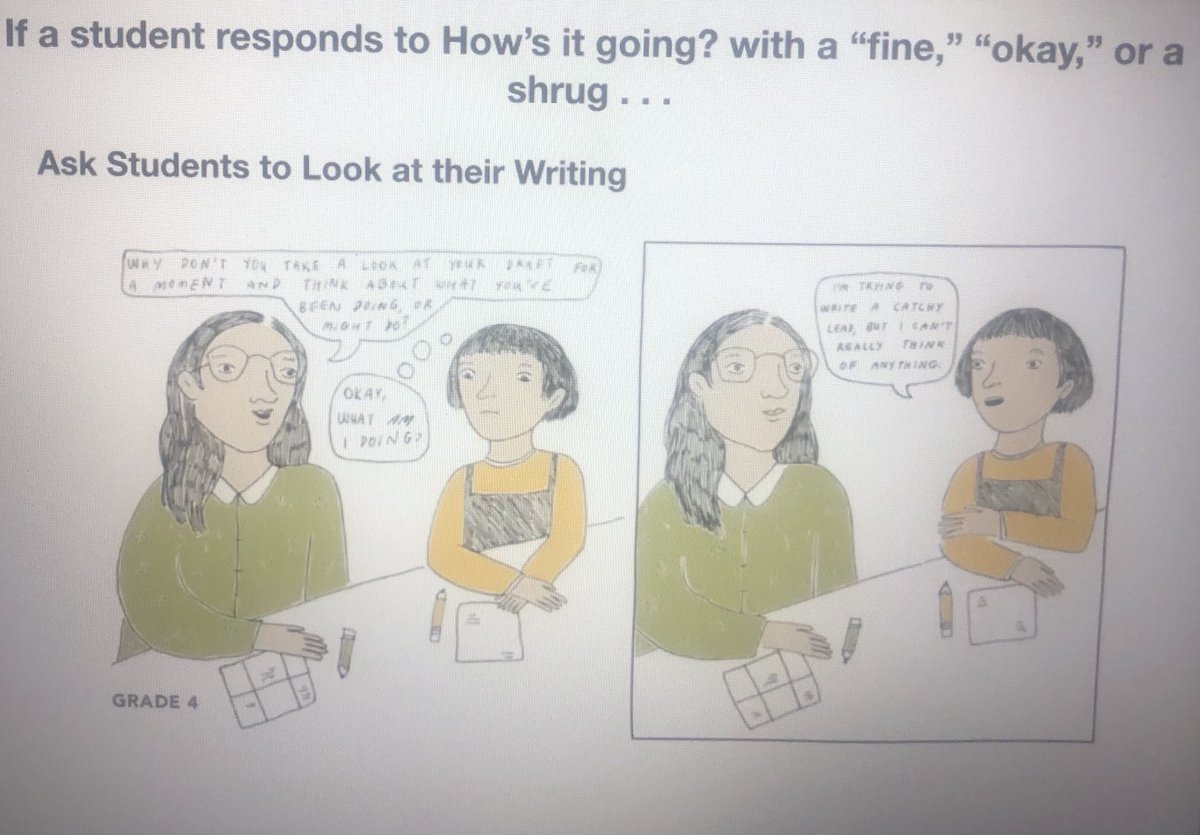 When you don’t know what to say during a writing conference…let the student take the lead.  I definitely needed this advice ⁦@ConferringCarl⁩ #tcrwp
