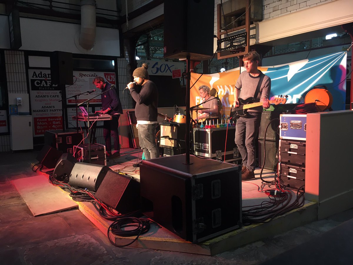 Just been listening to the lush sounds of the absolutely brilliant Yucatan at Halifax Festival of Words in Halifax Market @Yucatanambyth <a href="/HalifaxWords/">Halifax Festival of Words</a>