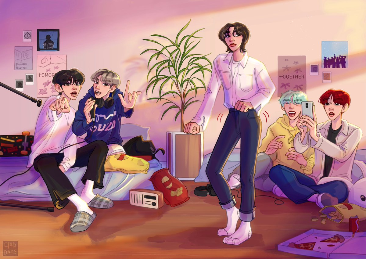 yeonjun and taehyun filming their stay cover with some company #TXT #TOMORROW_X_TOGETHER #TXTfanart
