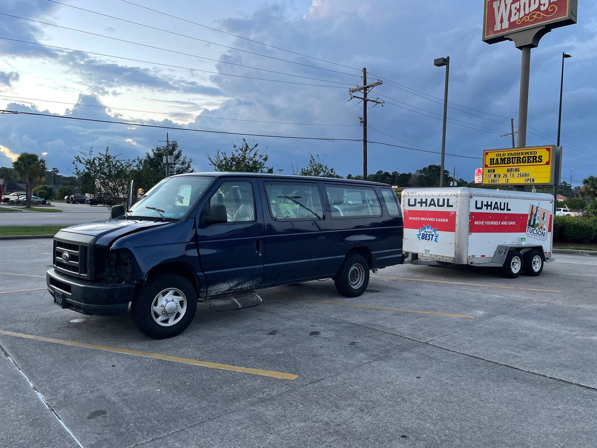 Photo of our van/trailer that was stolen last night in Akron. List of gear to come.