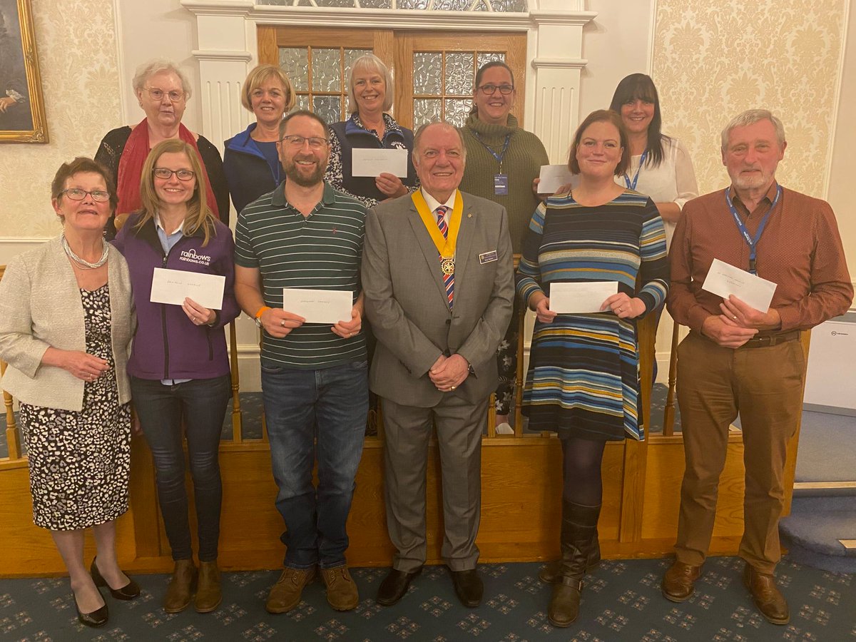 We were delighted to welcome representatives (see photo below) from seven local charities to receive cheques totalling £4,500 at our Annual Charity Presentation evening this week, the money being raised at our very successful 18th Annual Charity Golf Day in August.