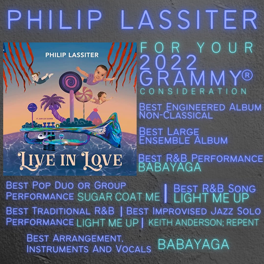 If you are voting for folks to be nominated for the #GRAMMYs please check out <a href="/Philip_Lassiter/">Philip Lassiter</a> ‘s new album Live In Love and vote for him in these categories! We worked so hard to get this bad boy out and it is really just incredible. 🙌#grammyconsideration