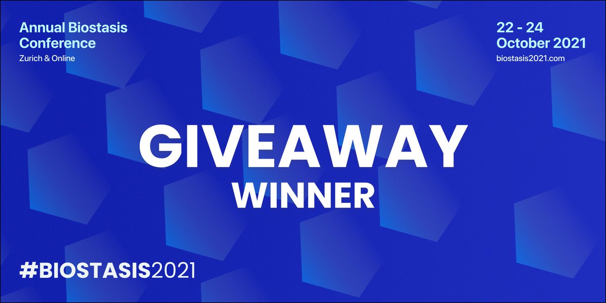 CONGRATULATIONS <a href="/viennalex/">sciencevienna</a>!
You are the winner of the 100€ Amazon giftcard. We will contact you privately.

Thank you for attending #Biostasis2021!