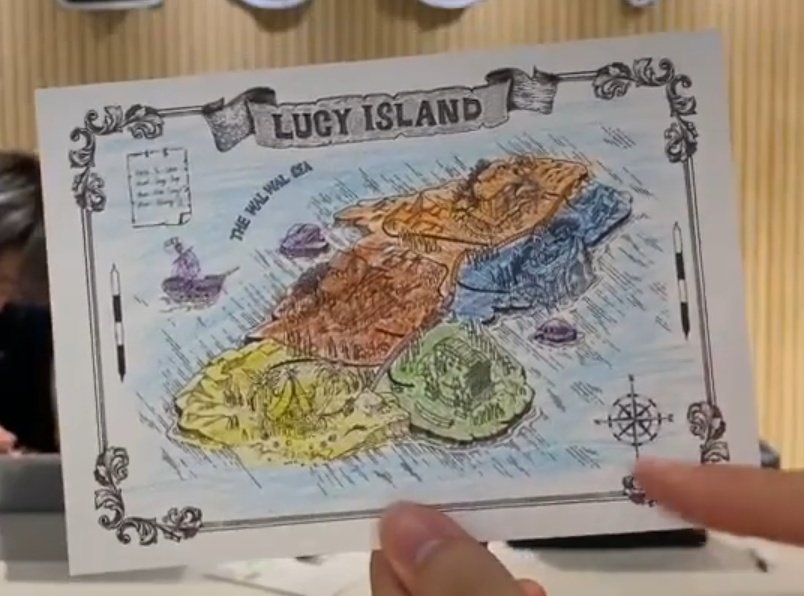 광일이가 알려주는 루시아일랜드 지도
🧡 : 예찬
❤ : 광일
💙 : 원상
💛 : 상엽
💚 : 공연장

왈왈이들은 간척사업(ㅋㅋ)하고 이주해야 한대요 :)