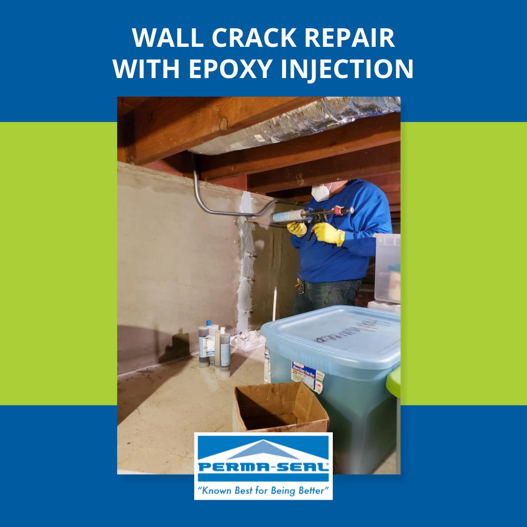 permasealchi's tweet image. Epoxy injection is a permanent solution to repair cracks in your foundation wall. After it&apos;s carefully injected into the wall, it will spread and harden to stabilize any weak points created from the crack. 

#GoPermaSeal #WallCrackRepair #EpoxyInjection