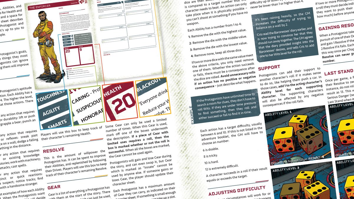 Reb_Unplugged's tweet photo. So how does the Adventure system work? Head to the blog for a free download of the rules sheet and a closer look at this accessible RPG system! https://t.co/he2zSiTaZ6 #AwShux https://t.co/M8wgnnIlyq