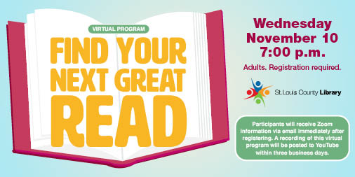 SLCL's tweet image. Learn tips to discover books you’ll love using library resources and hear about upcoming releases during this online program: ow.ly/P6lR30rWKQH