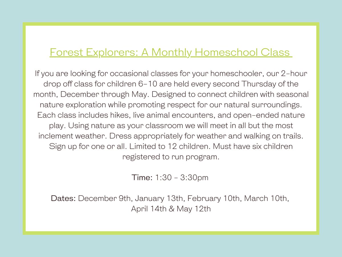 Alley Pond Env. Ctr. (@apecofqueens) on Twitter photo 🌳🎒🍄Forest Explorers🌲🍂🍀: A Monthly Homeschool Class 
Make sure you sign-up for our BRAND NEW all Outdoor Homeschool Monthly Program! Enjoy everything each month has to offer! 
#nonprofit #alleypondenvironmentalcenter #apec #supportnonprofits #homeschool #nature #fall 🌳🎒🍄Forest Explorers🌲🍂🍀: A Monthly Homeschool Class 
Make sure you sign-up for our BRAND NEW all Outdoor Homeschool Monthly Program! Enjoy everything each month has to offer! 
#nonprofit #alleypondenvironmentalcenter #apec #supportnonprofits #homeschool #nature #fall