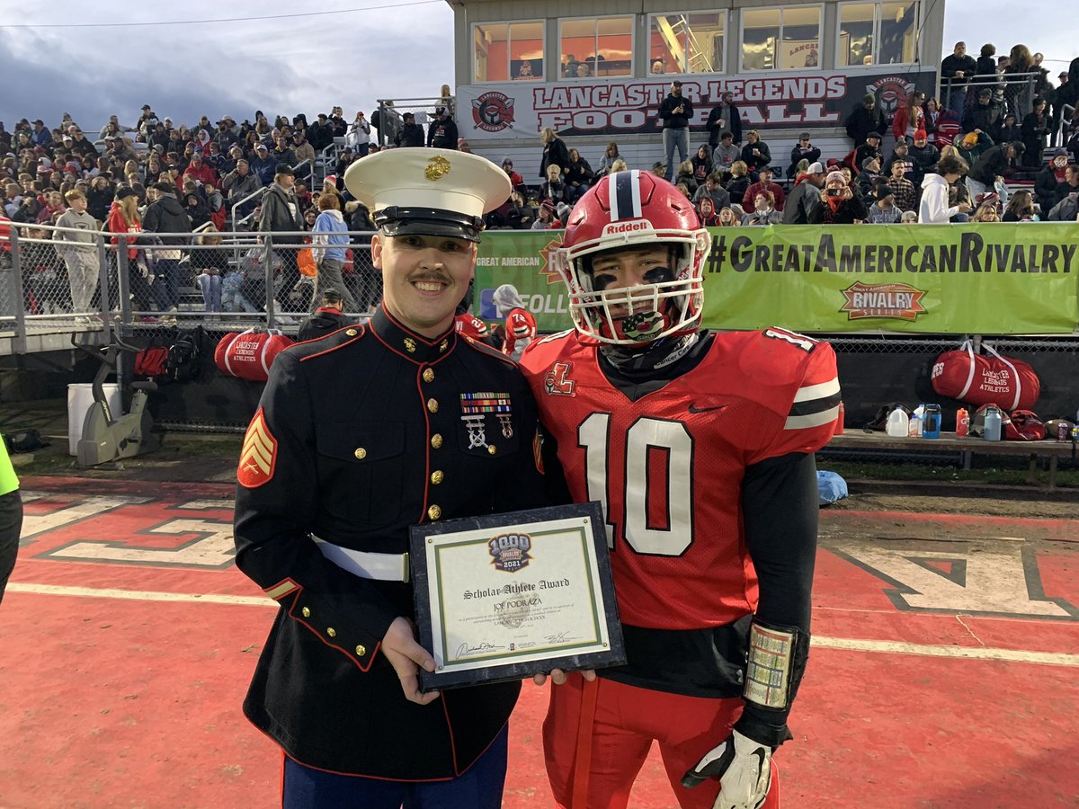 PodrazaJoseph's tweet photo. Honored to receive the scholar athlete award, thank you! @AmericanRivalry @LHSfballLegends https://t.co/bGBIO7IVl8