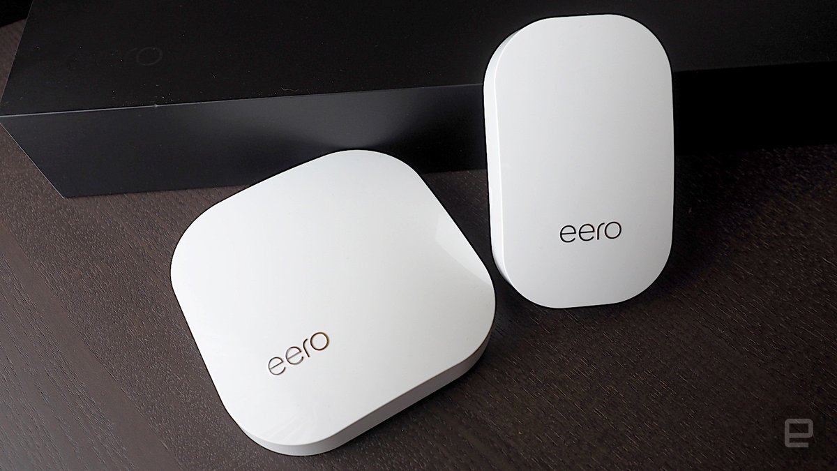 engadget's tweet photo. Eero will upgrade mesh WiFi routers to support the Matter smart home standard https://t.co/kSM70fTQlU https://t.co/o5j3xSzgk4