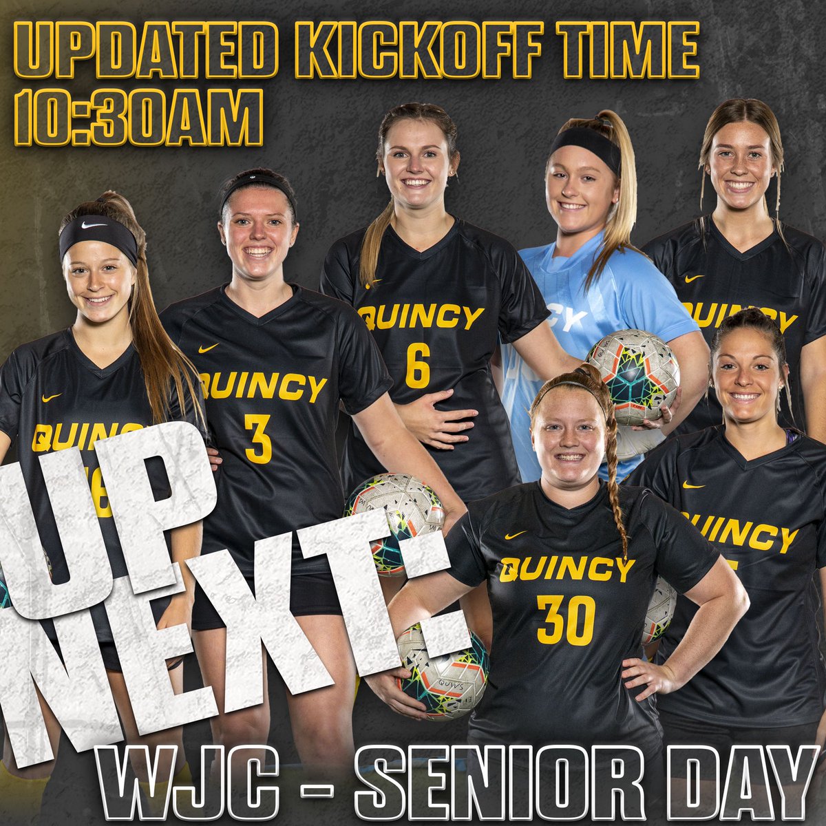 QUHawksWSoccer's tweet image. 🚨ATTENTION🚨 Tomorrow is SENIOR DAY!! We have a new kickoff time of 10:30am, due to expected weather. Join us as we celebrate our amazing seniors &amp;amp; take on William Jewell in our last home game of the season!! #HawkYeah