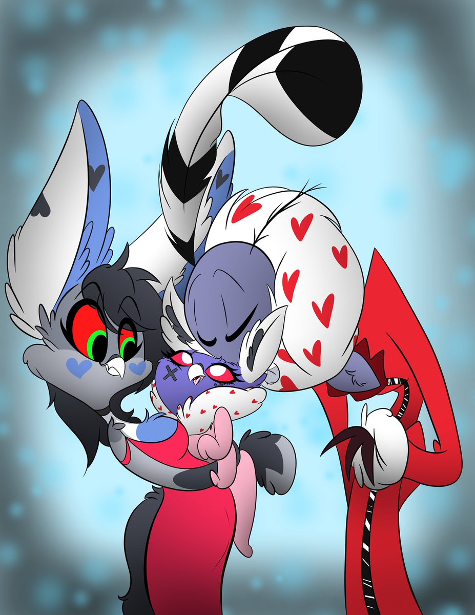 Another happy family 💜 another collaboration with @BibzieBun ! #HazbinHotelOC #HazbinHotelAzura #HHOC #HazbinHotel #HazbinHotelValentino #valentino #Hazbin_Hotel