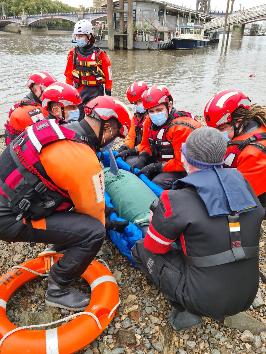 FireLambeth's tweet photo. Great day training with @BDMLR… Whale, Dolphin  &amp; Seal rescue as well as  identification familiarisation took place. Thank you so much for your input, fingers crossed we don’t have to use it too often #collaboration #teamwork https://t.co/q78OuHUAxJ